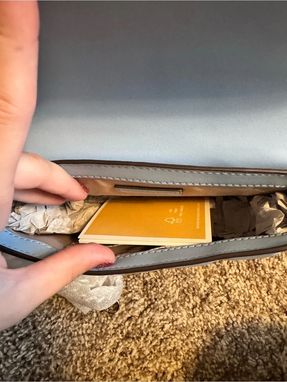 Michael Kors Light Blue Patent Leather Crossbody Bag Brand New Rare 1 of only 47